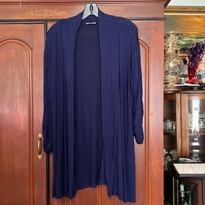 Prospect Cute & Stylish Long Blue Open Cardigan/Duster  Size Medium